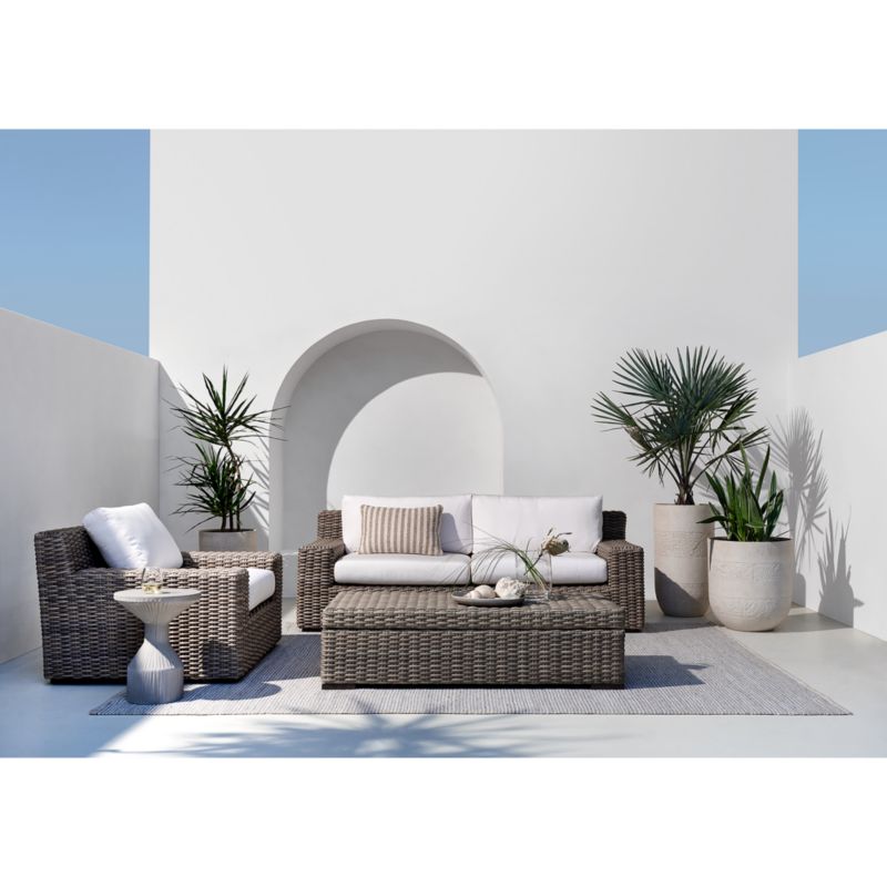 Abaco Resin Wicker 5-Piece Right-Arm Chaise Outdoor Sectional Sofa with White Sand Sunbrella ® Cushions - image 1 of 7