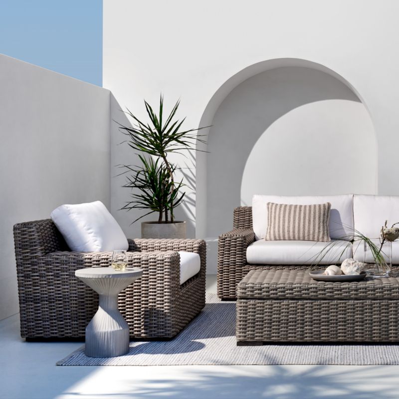 Abaco Resin Wicker Outdoor Lounge Chair with White Sand Sunbrella ® Cushions - image 7 of 16