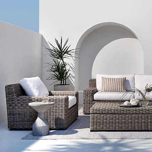 Abaco All-Weather Wicker Outdoor Lounge Chair with Canvas Natural Sunbrella ® Cushions