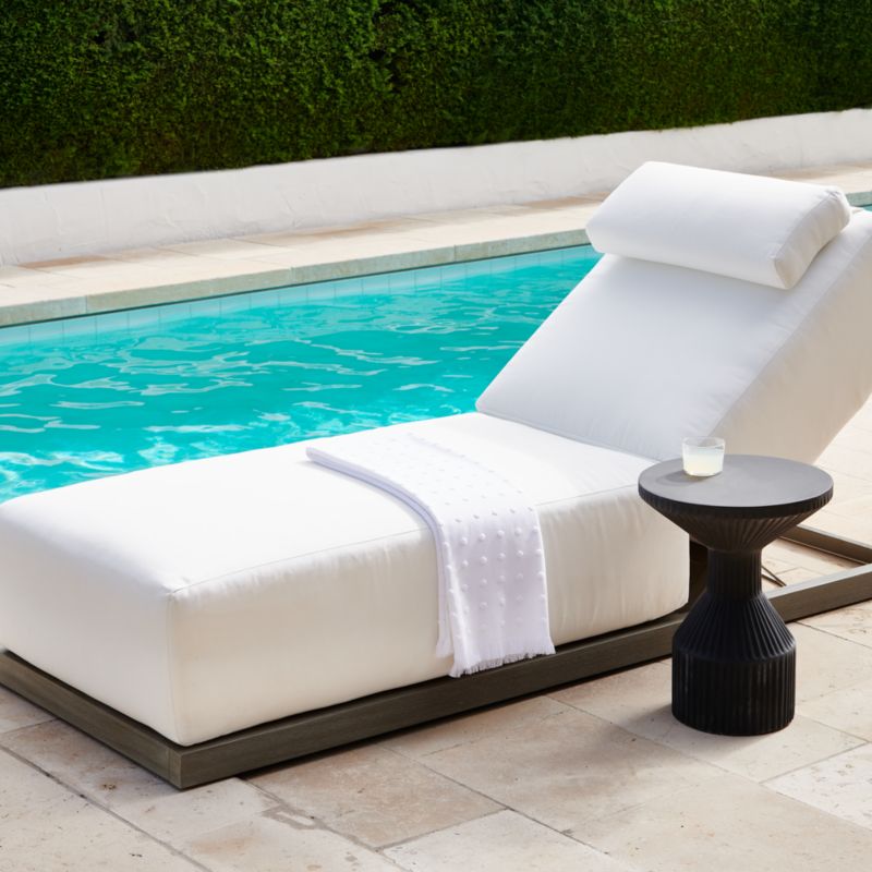 Ashore White Outdoor Chaise Lounge Cushion - image 1 of 2