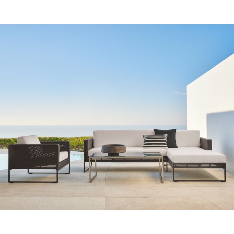 Dune 2-Piece Black and White Outdoor Sectional Sofa with Right-Arm Chaise - image 3 of 6