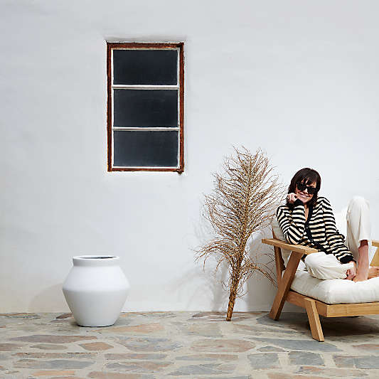 Wabi Medium White Fiberstone Planter by Leanne Ford