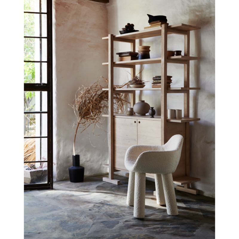 Haldeman Pine Wood Bookcase with Cabinet by Leanne Ford