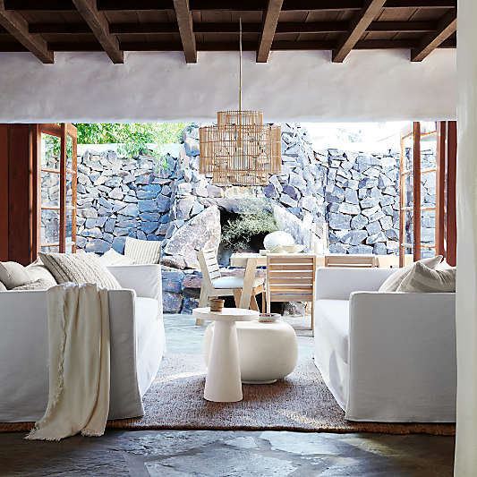 Noon Large Natural Wicker Pendant Light by Leanne Ford