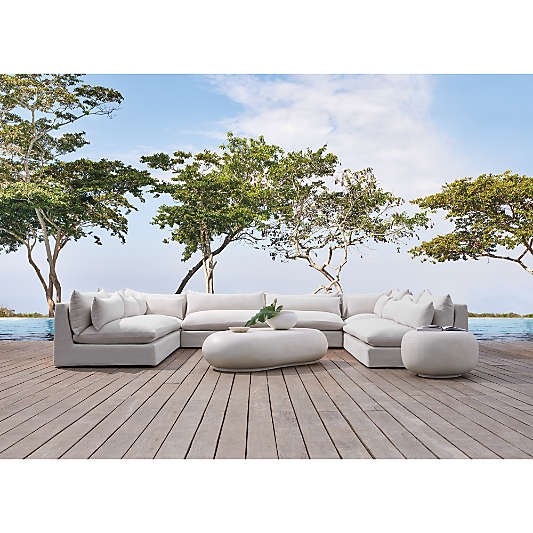 Seascape 5-Piece Upholstered U-Shaped Outdoor Sectional Sofa