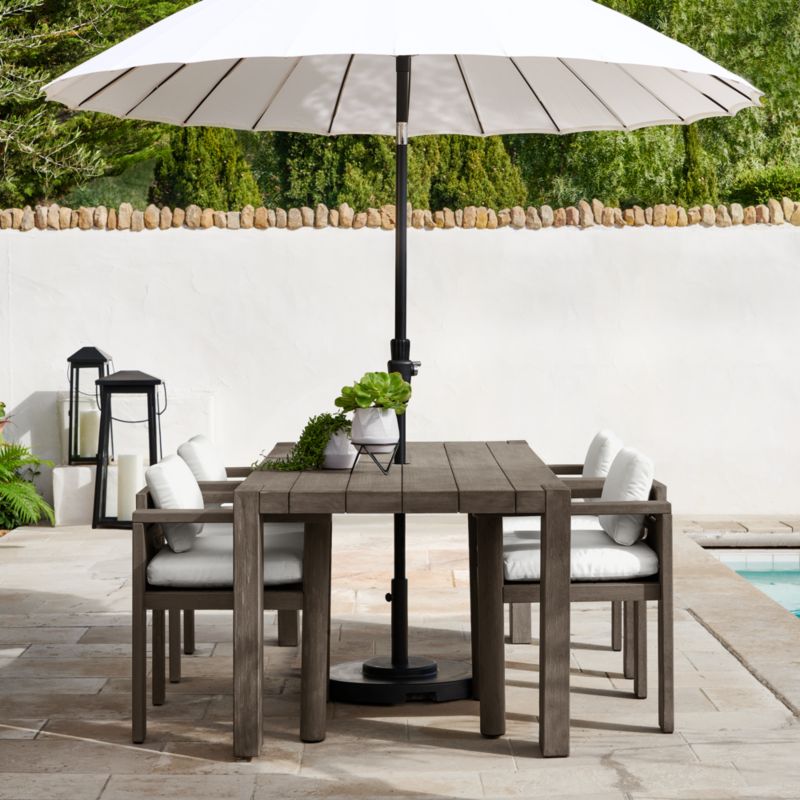 Ashore 82" Grey Mahogany Wood Outdoor Dining Table - image 3 of 11