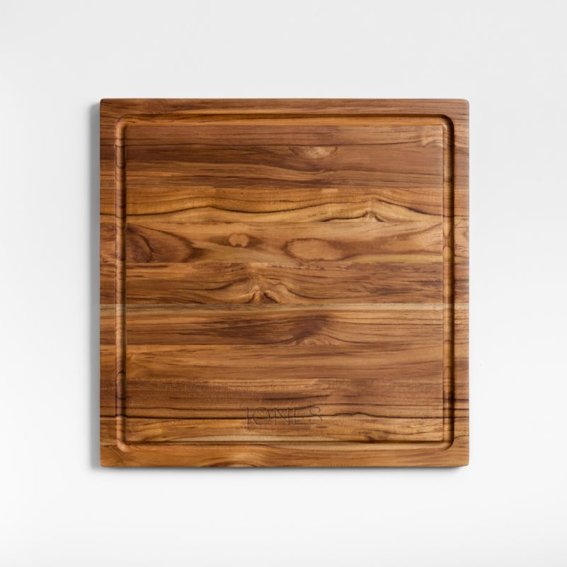 Crate & Barrel Reversible Teak Wood Cutting Board 16"x16"x0.75" - image 4 of 11