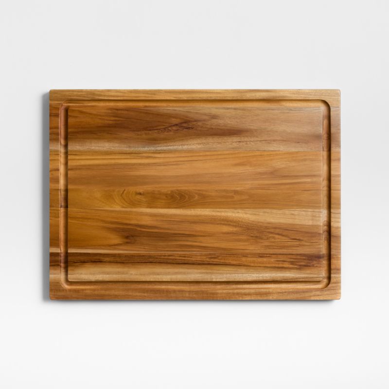 Crate & Barrel Reversible Teak Wood Cutting Board 18"x13"x0.75" - image 5 of 11