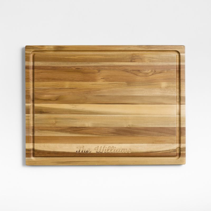 Crate & Barrel Reversible Teak Wood Cutting Board 16"x16"x0.75" - image 9 of 11