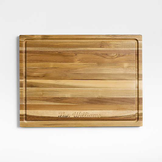 Crate & Barrel Teak Reversible Cutting Board