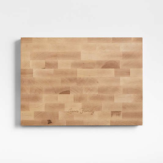 Crate & Barrel Reversible Maple End-Grain Cutting Board 18"x13"x1.5"