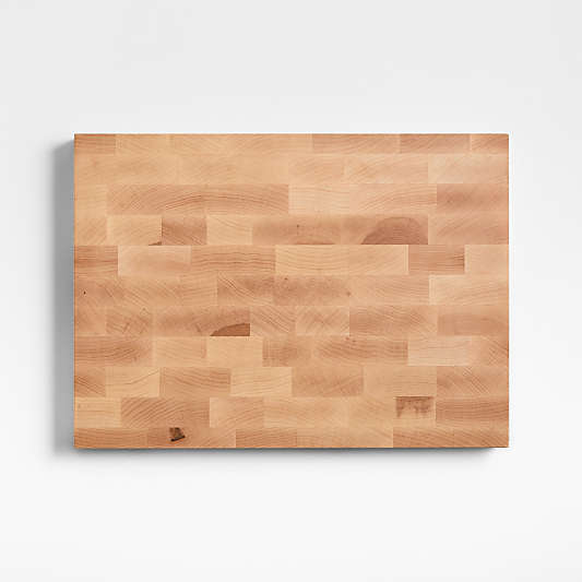 Crate & Barrel Reversible Maple End-Grain Cutting Board 18"x13"x1.5"