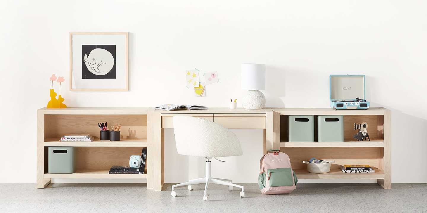 Gemini Kids Light Ash Wood Desk | Crate & Kids