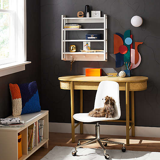 Class Act White & Silver Kids Desk Chair