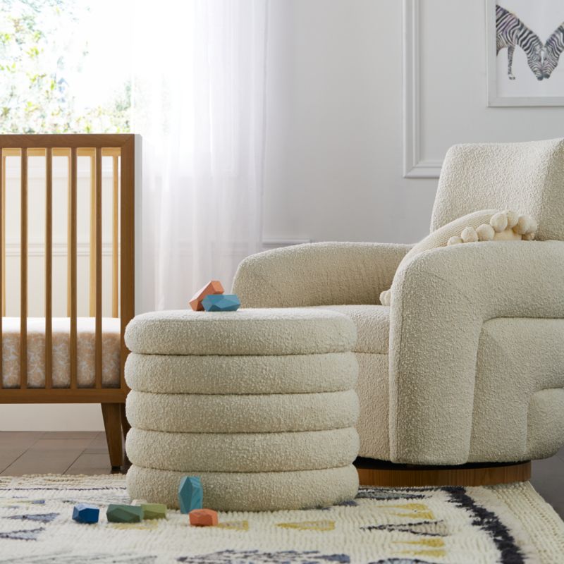 Snoozer Cream Boucle Nursery Swivel Glider and Storage Ottoman by Leanne Ford - image 4 of 15