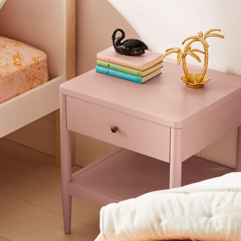 Hampshire Blush Wood Nightstand with Drawer