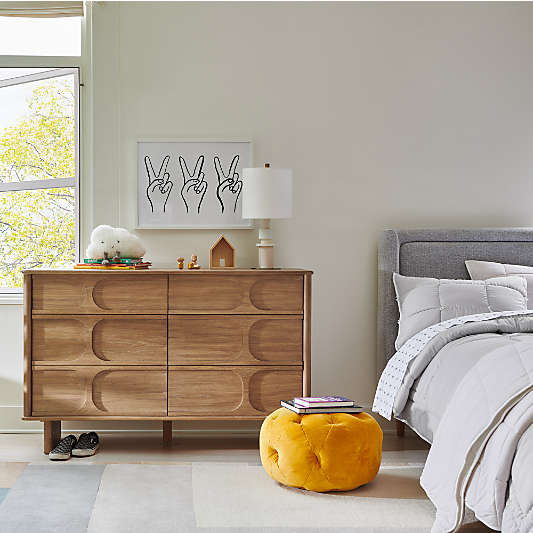 Wes 55" 6-Drawer Wood Kids Dresser