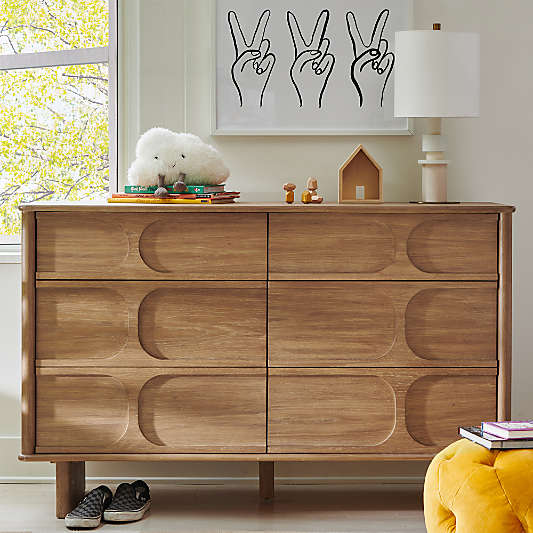 Wes 55" 6-Drawer Wood Kids Dresser