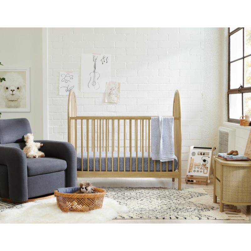 Canyon Natural Spindle Wood Convertible Baby Crib with Toddler Bed Rail by Leanne Ford - image 18 of 19