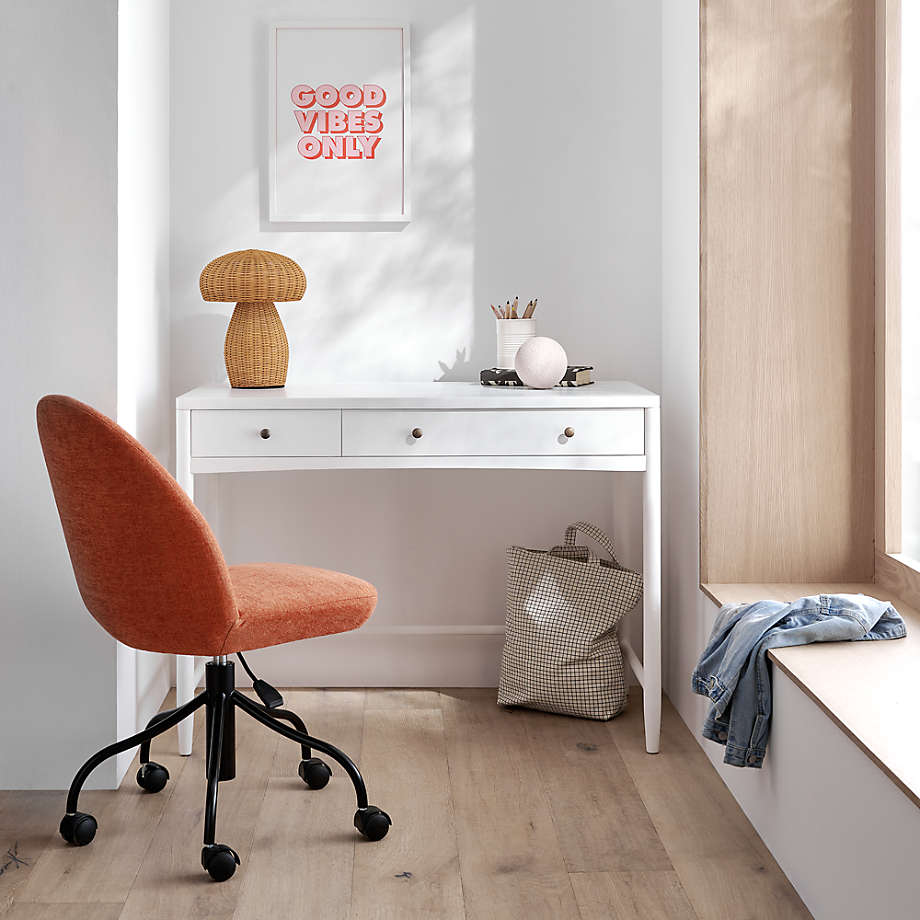 Musetta Upholstered Orange Kids Desk Chair Reviews Crate Kids