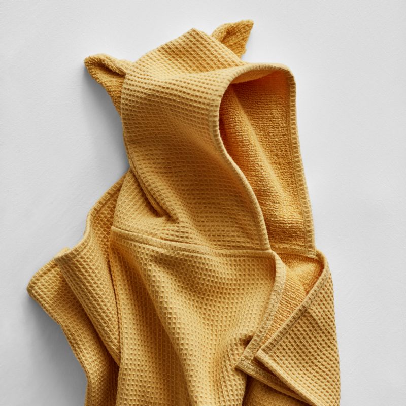 Cat Organic Waffle Hooded Baby Towel