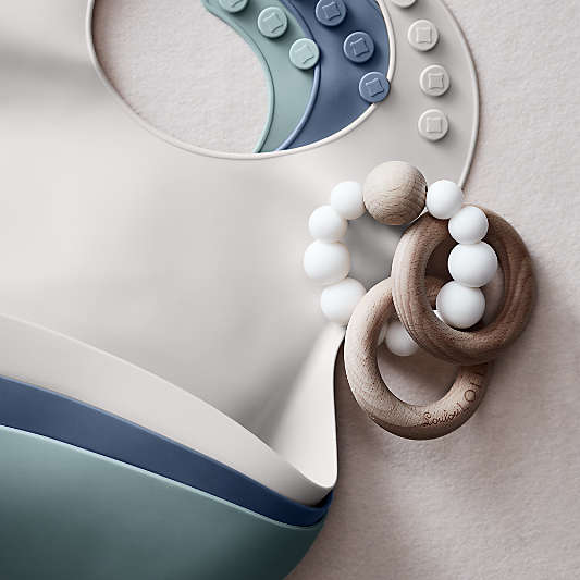 Mushie Tan Silicone Baby Bib