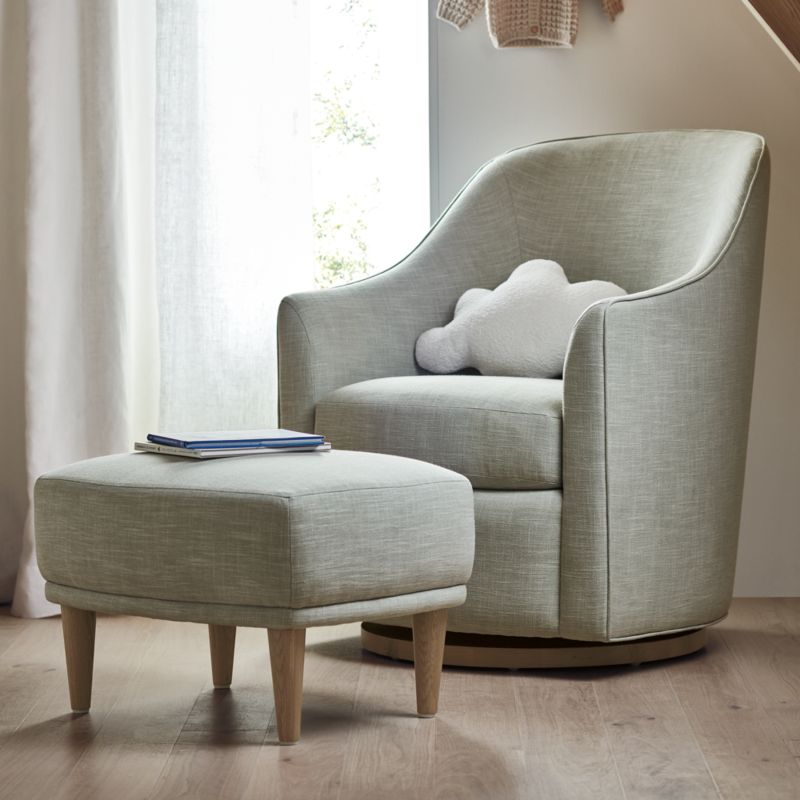 Lyric Sage Green Curved Nursery Swivel Glider Chair