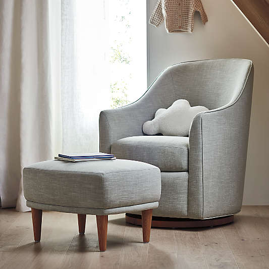Lyric Sage Green Curved Nursery Ottoman