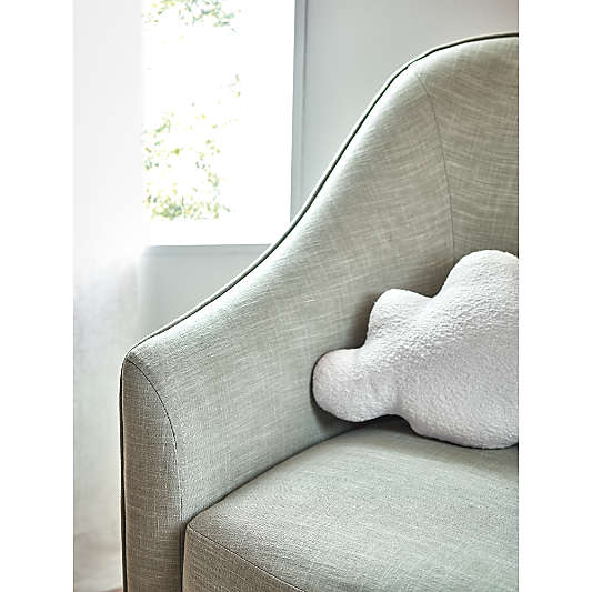 Lyric Sage Green Curved Swivel Glider Chair and Ottoman