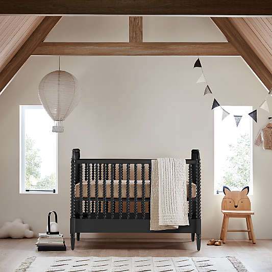 Jenny Lind Heirloom Black Wood Convertible Baby Crib