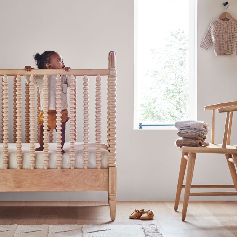 Jenny Lind Maple Wood Spindle Convertible Baby Crib with Toddler Bed Rail Reviews Crate Kids