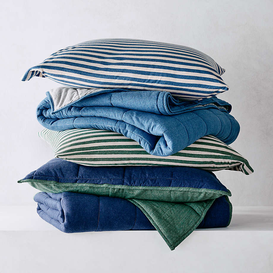 Modern Comfy Tee Green Stripe Organic Cotton Jersey Kids Twin Sheet Set +  Reviews