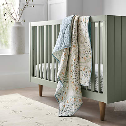 Finn Sage Green Wood Convertible Baby Crib
