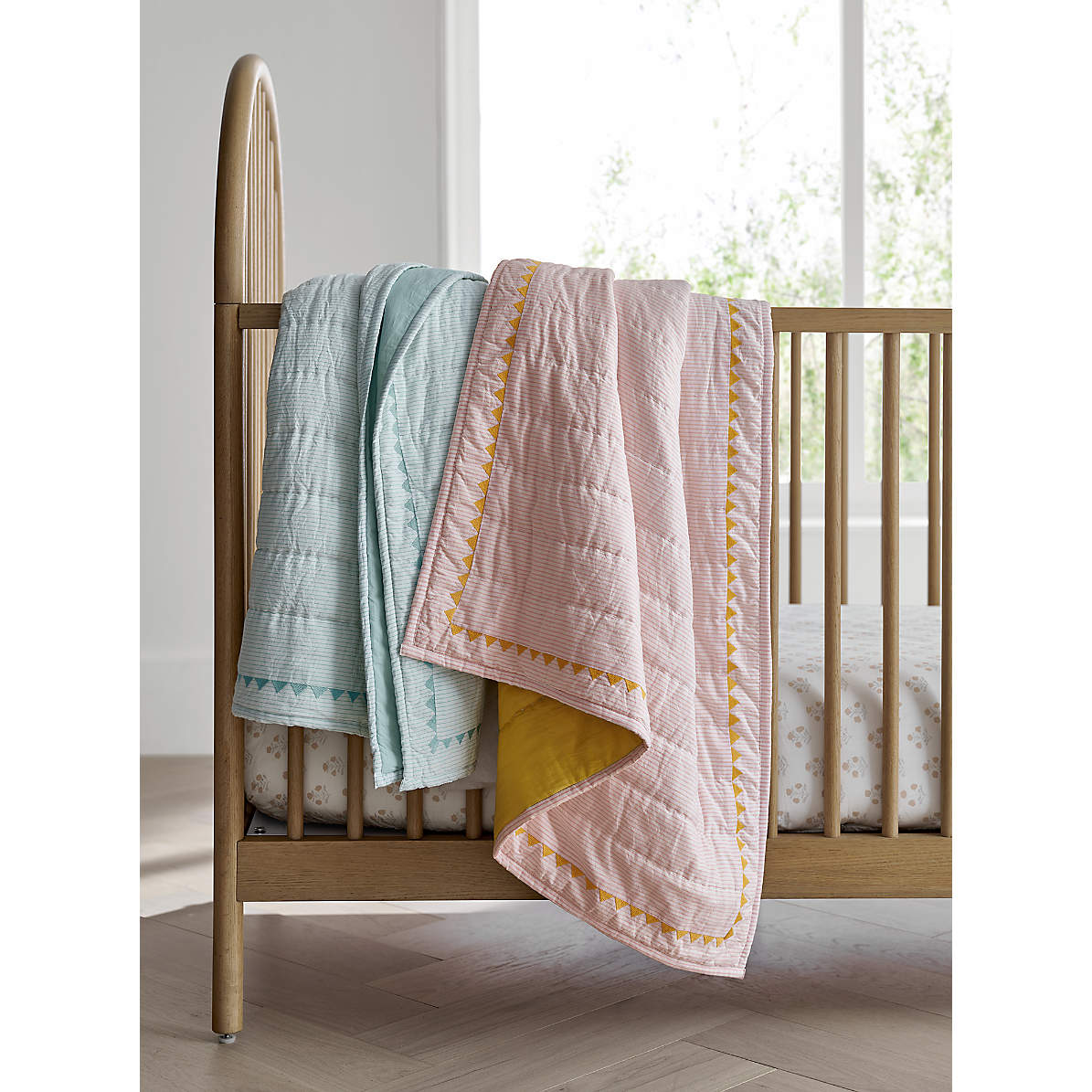 Quilted top crib sheet