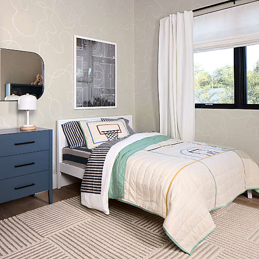 Modern Basketball Organic Cotton Kids Pillow Sham