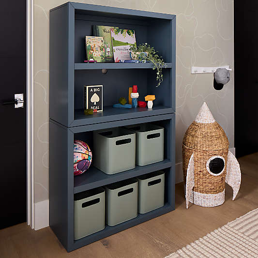 Ever Simple 36" Modular Slate Blue Wood Kids Bookcase
