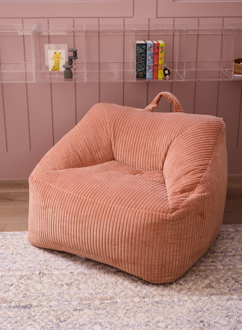 Terracotta Velvet Corduroy Kids Lounge Chair + Reviews | Crate & Kids ...