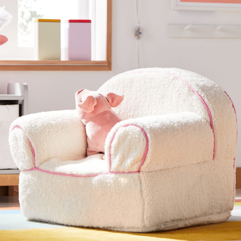 Large Sherpop Pink Sherpa Nod Chair - image 2 of 7