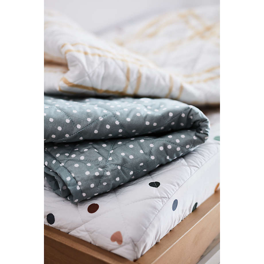 Bijou Modern Organic Blue Polka Dot Baby Crib Fitted Sheet