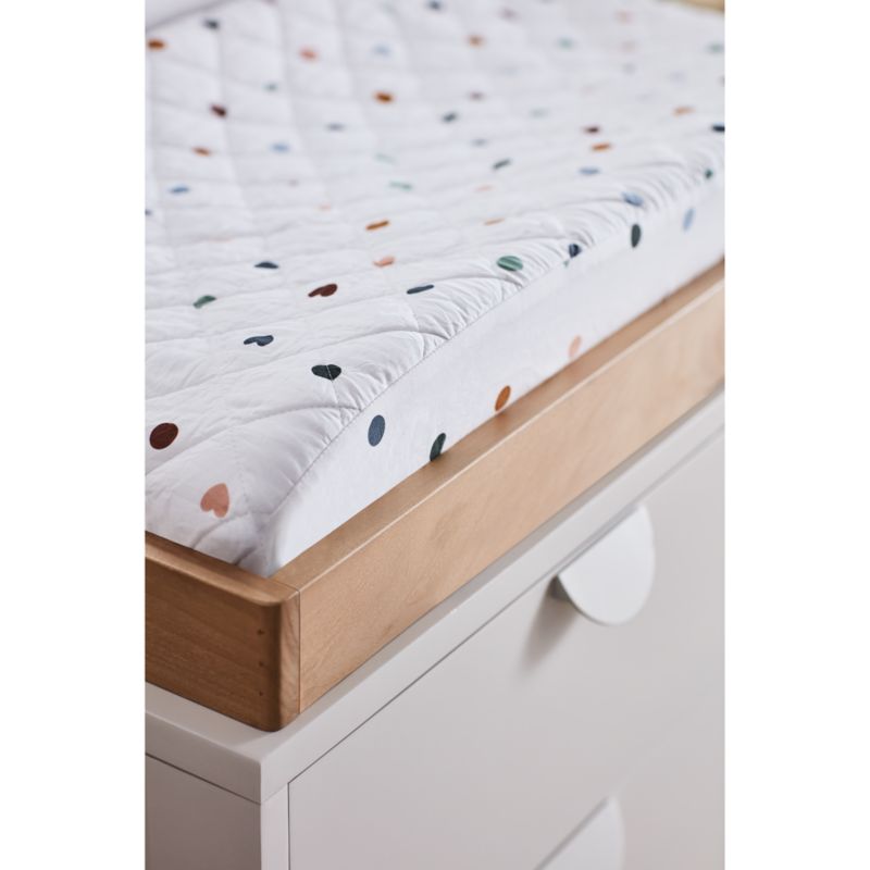 Geo Heart Organic Cotton Colorful Baby Changing Pad Cover