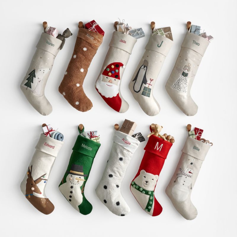 Linen Penguin Kids Christmas Stocking