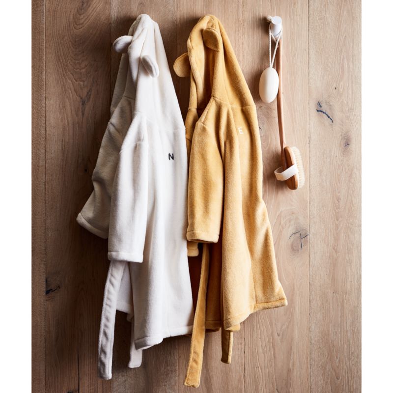 Gold Plush Hooded Kids Bath Robe