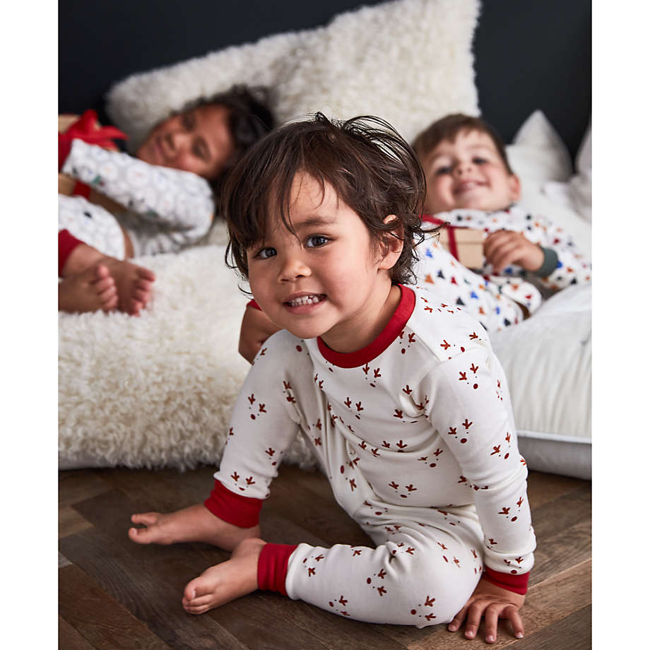 Crate Barrel Happy Christmas Tree Organic Toddler Pajama Set 3T
