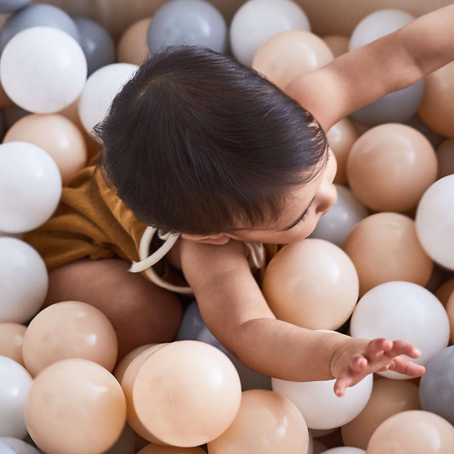 Baby and Toddler Natural Pop Up Ball Pit with White Pink and Grey