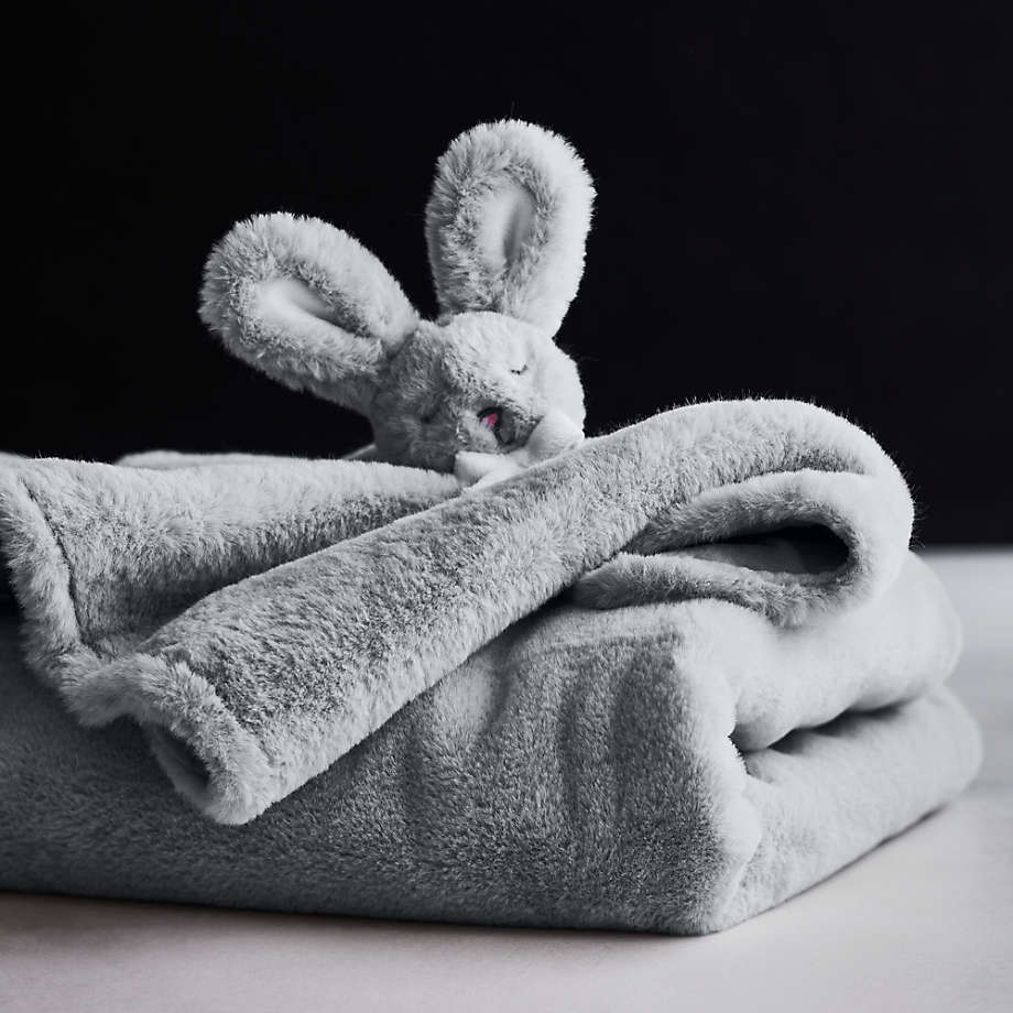 Grey Faux Fur Baby Stroller Blanket