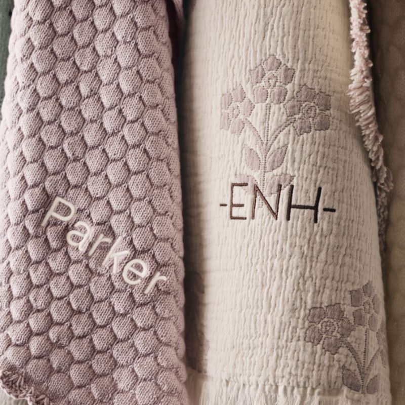Flora Floral Matelasse Sunset Purple Organic Cotton Baby Stroller Blanket - image 3 of 13