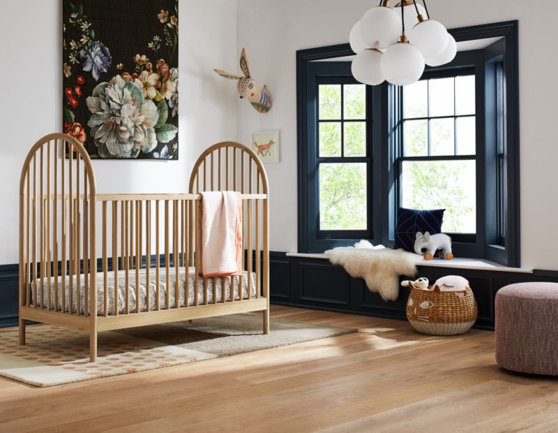 Canyon Natural Spindle Wood Convertible Baby Crib with Toddler Bed Rail by Leanne Ford - image 6 of 19