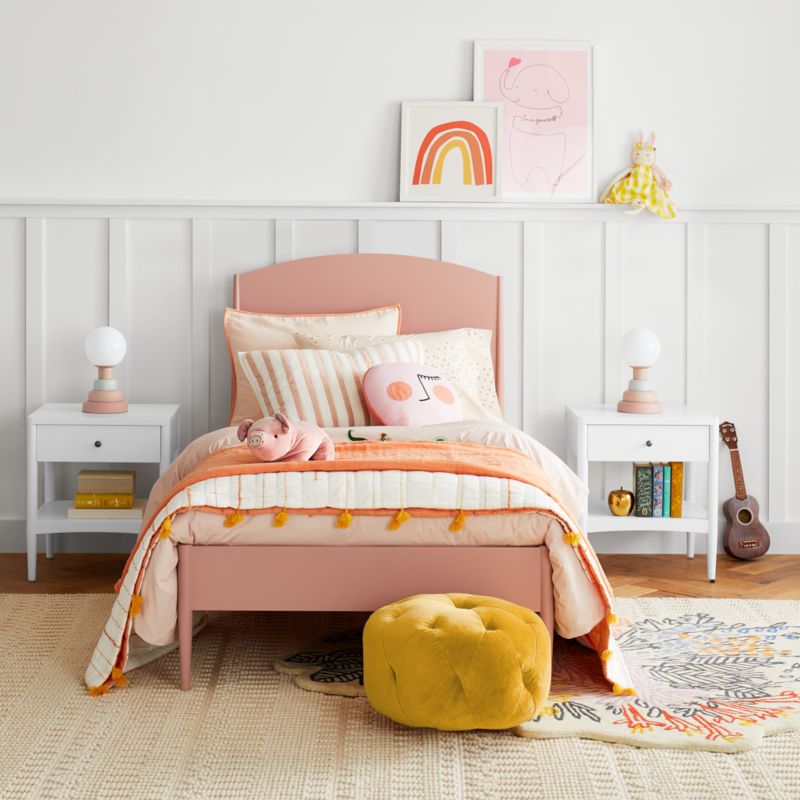 Pink Striped Waffle Weave Organic Cotton Kids Bedding Set - image 4 of 15