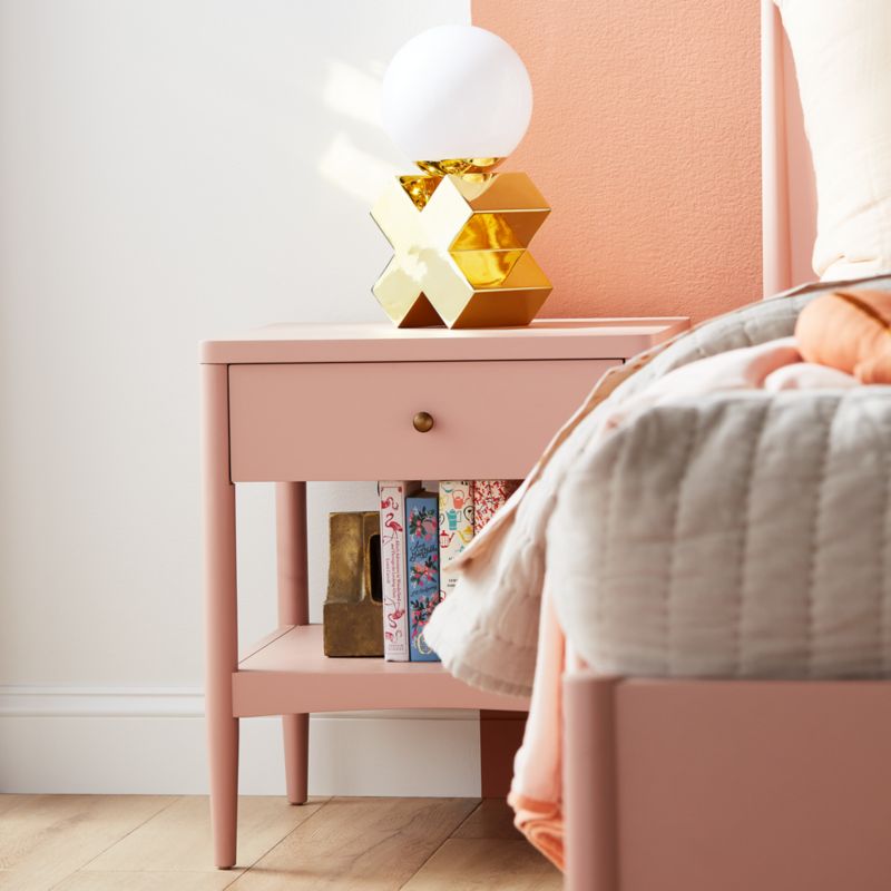 Hampshire Blush Wood Nightstand with Drawer