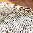 View Pompom Neutral Geometric Rug with Fringe - image 7 of 9